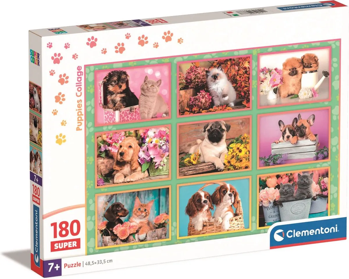 Clementoni Kinderpuzzel 180 Stukjes Huisdieren