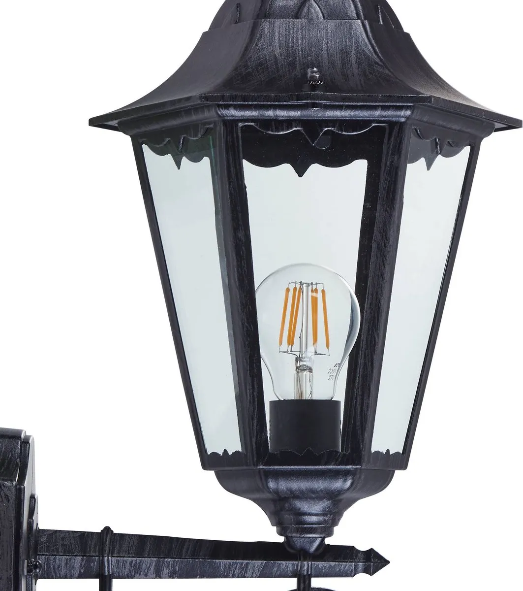 Eglo Navedo Wandlamp Buiten E27 - 47,5cm - Zwart/Zilver