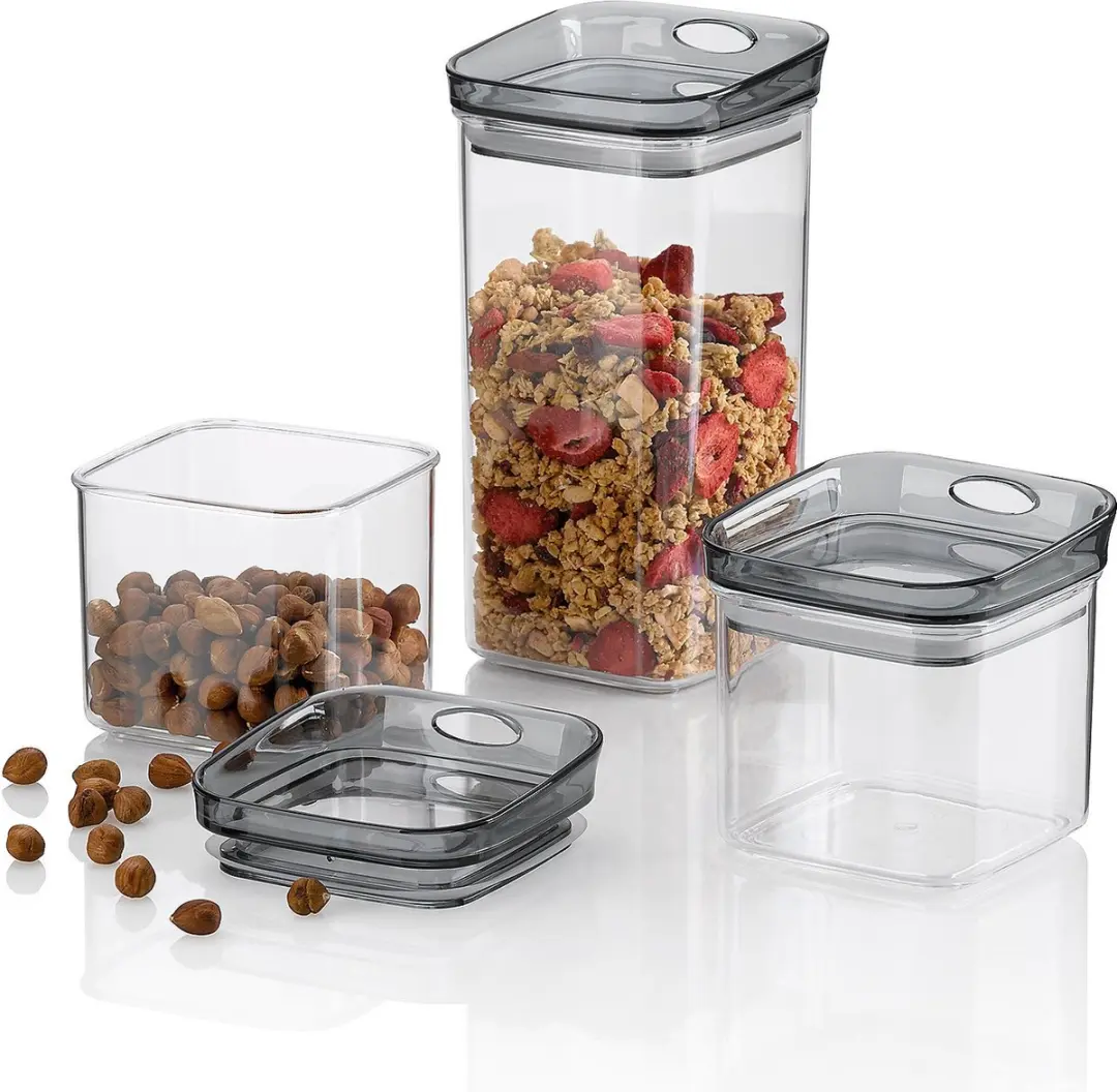 Kela Jule Voorraadpotten Set 3x1.2L - Transparant - afbeelding 6 van 6