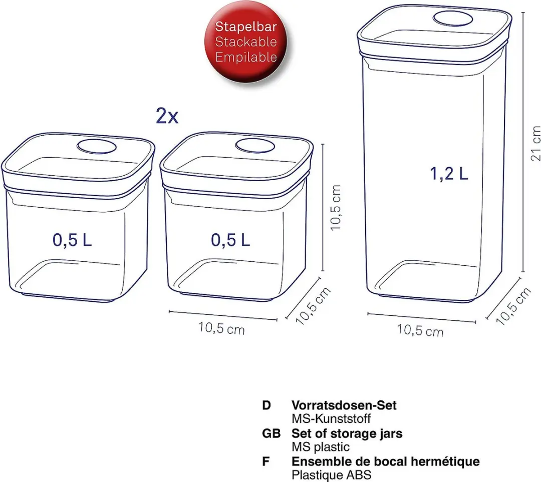 Kela Jule Voorraadpotten Set 3x1.2L - Transparant