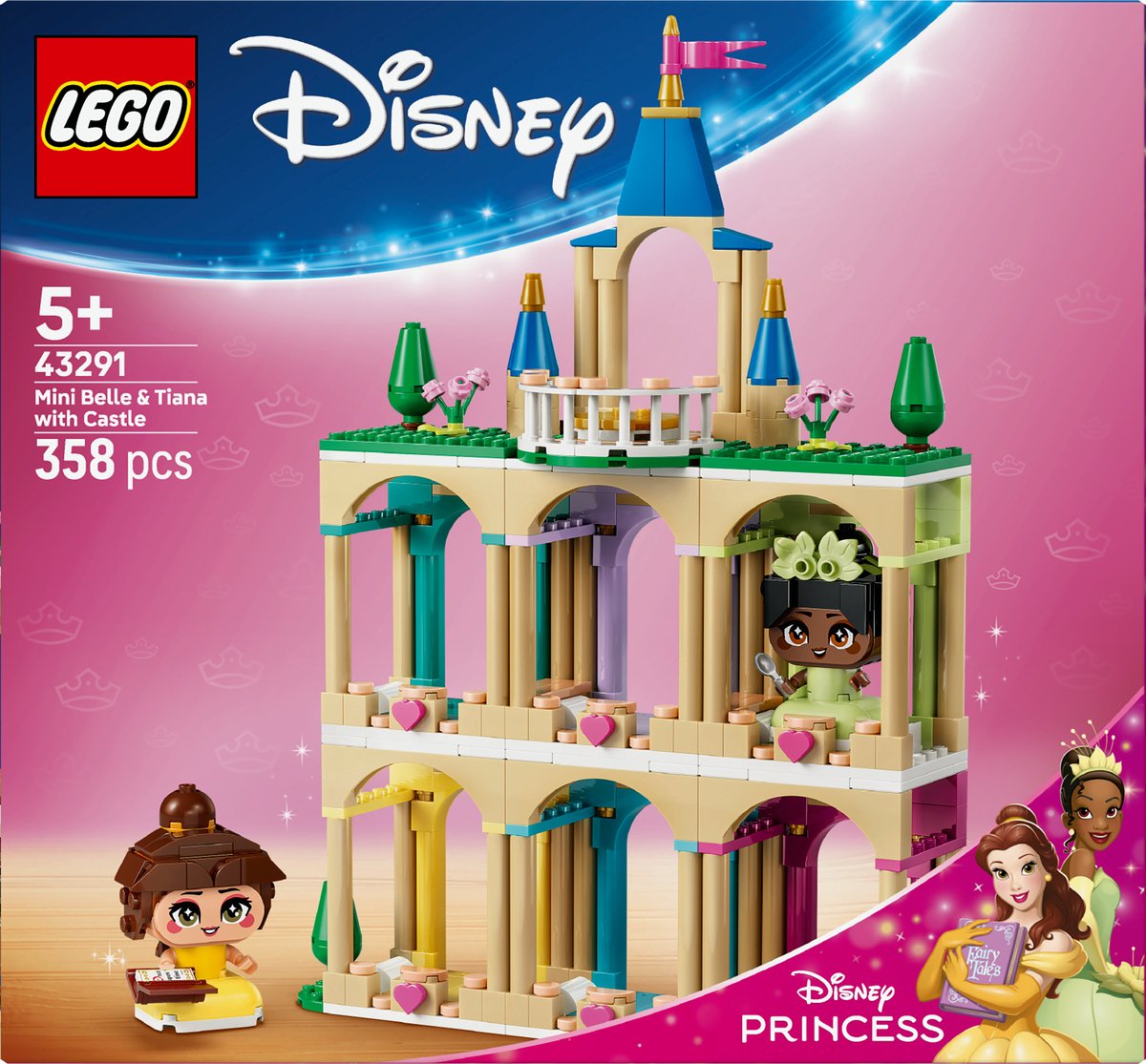 LEGO Disney Princess mini prinsessen Belle en Tiana kasteel set.