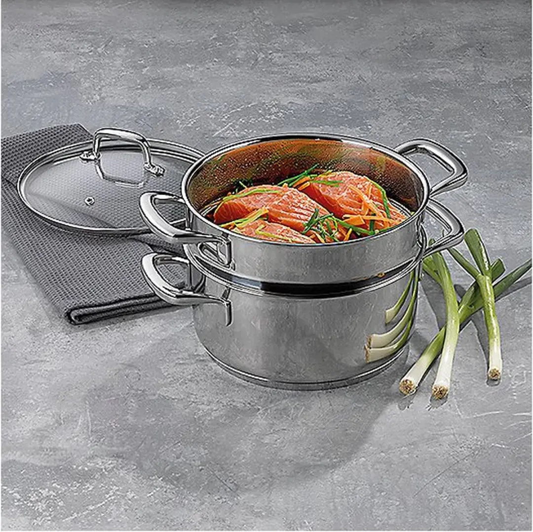 Kela Stoompan met Inzet RVS 2,4L - Ø20cm - Zilver