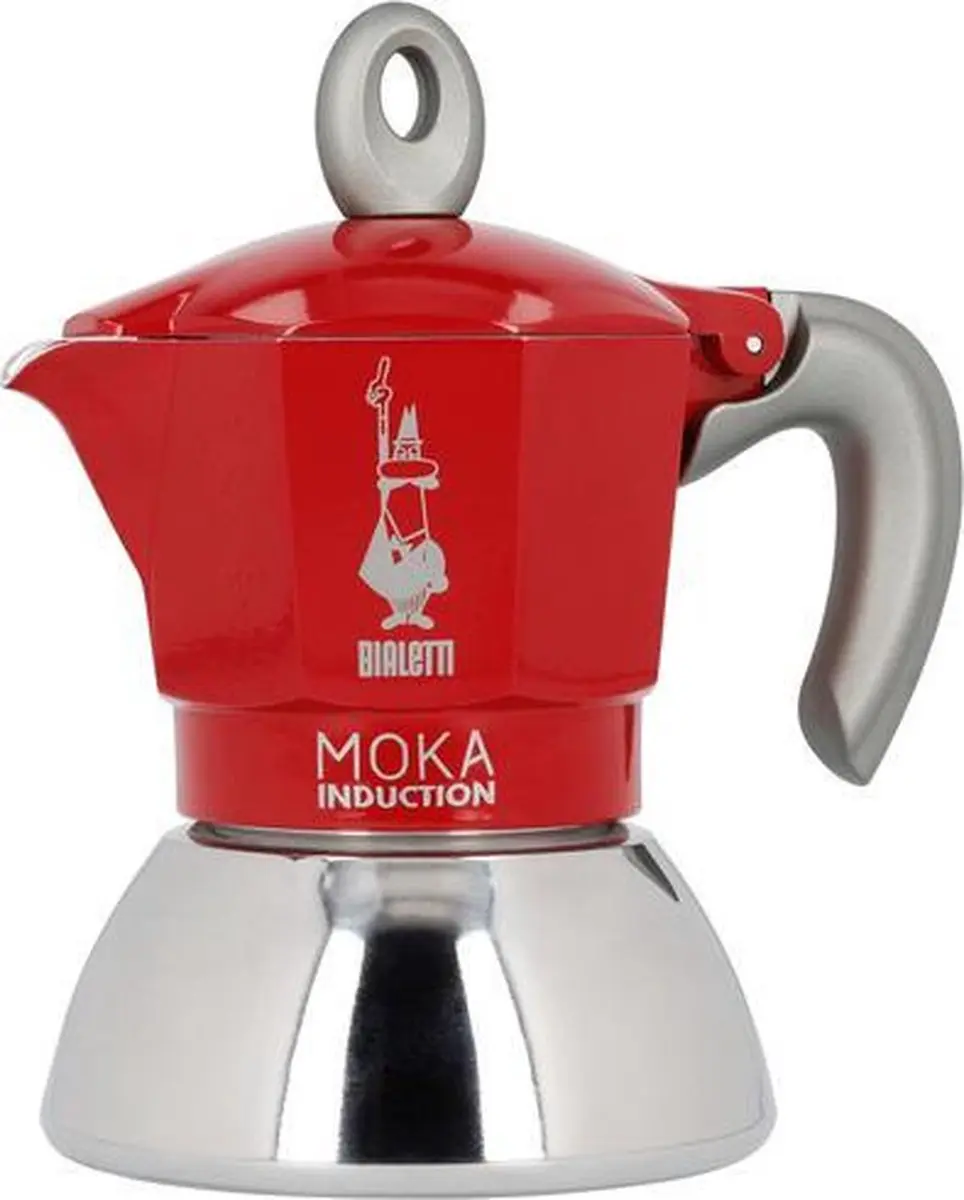 Bialetti Moka Inductie 0006942 - 2 Koppen - 100ml - Rood