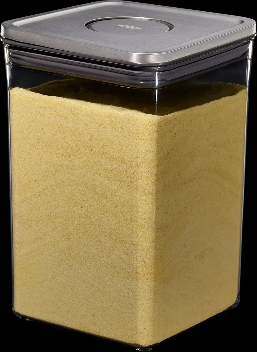 OXO POP Steel Voorraadbus 3118200 - 4,2L - Grijs/Transparant