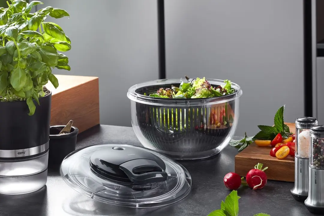 GEFU PULLIT Slacentrifuge 4,5L - Ø25cm - Transparant/Zwart