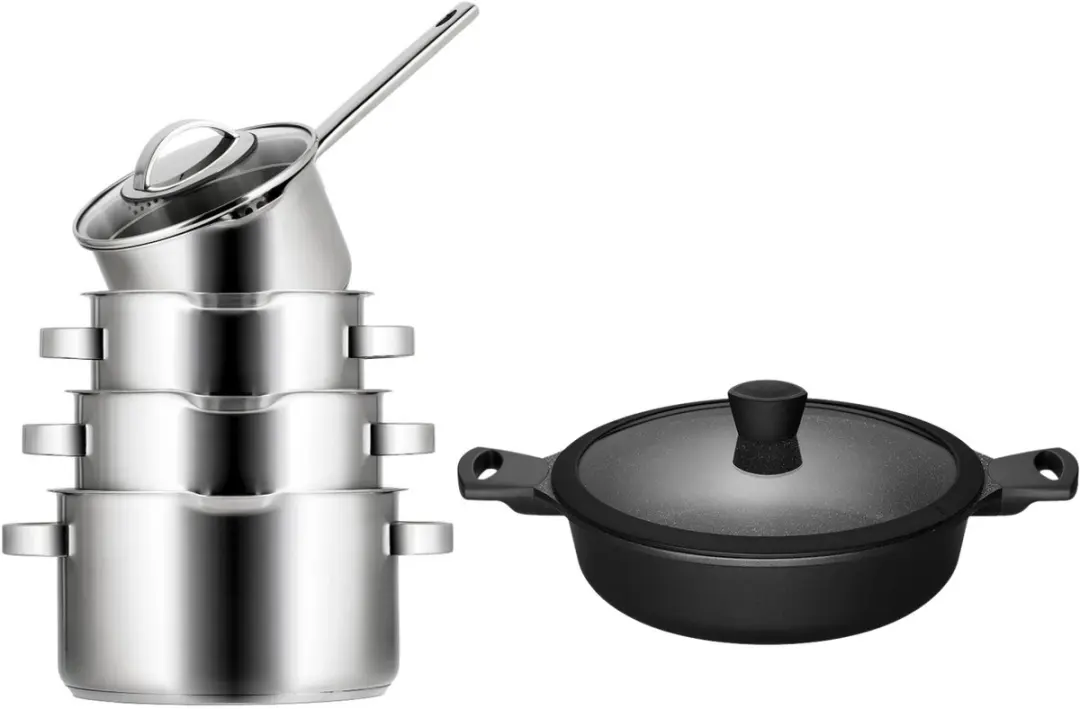 Sola Pearl 5-delig Pannenset RVS