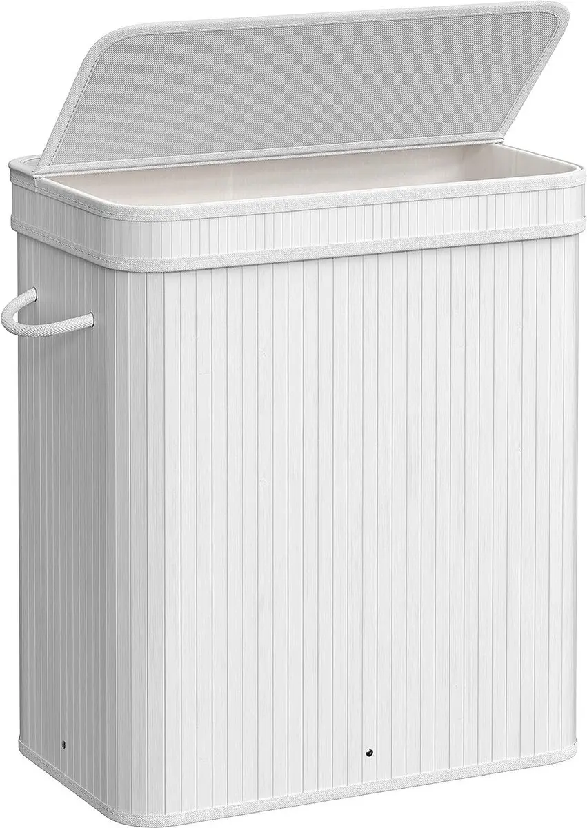 Songmics Wasmand met Deksel 100L - Bamboe Waszak - LCB063N01