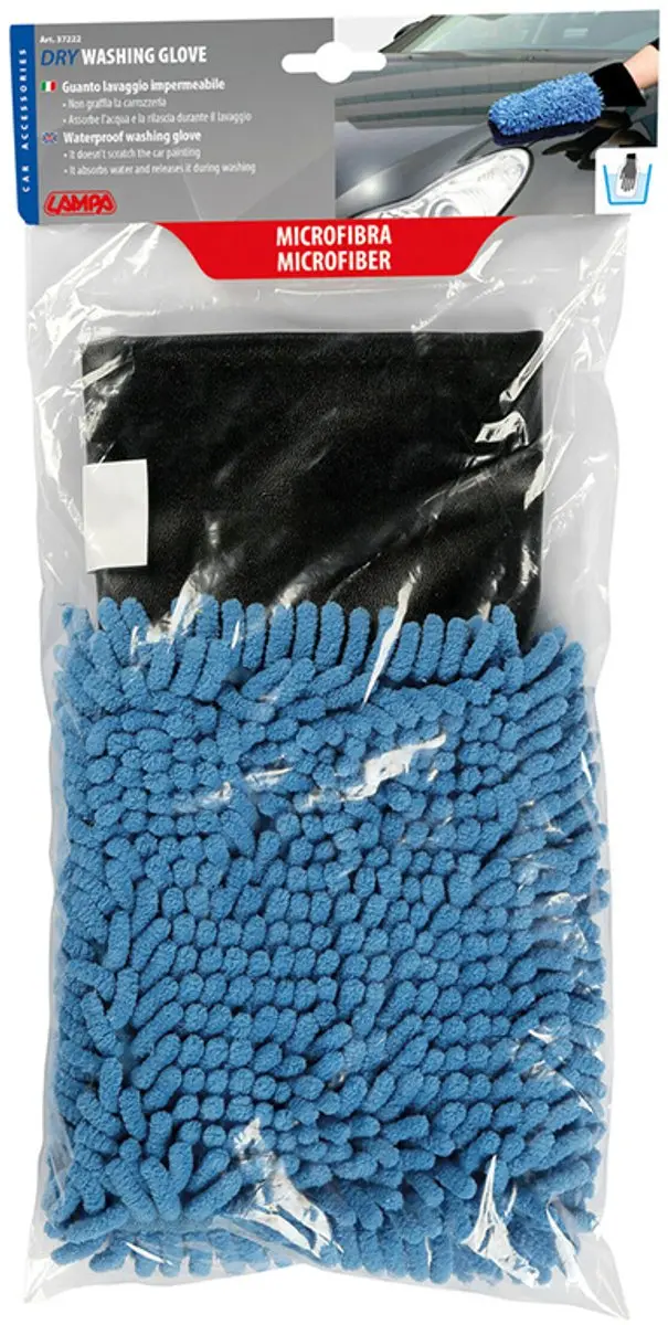 Lampa Auto Washandschoen Microvezel - Blauw/Zwart