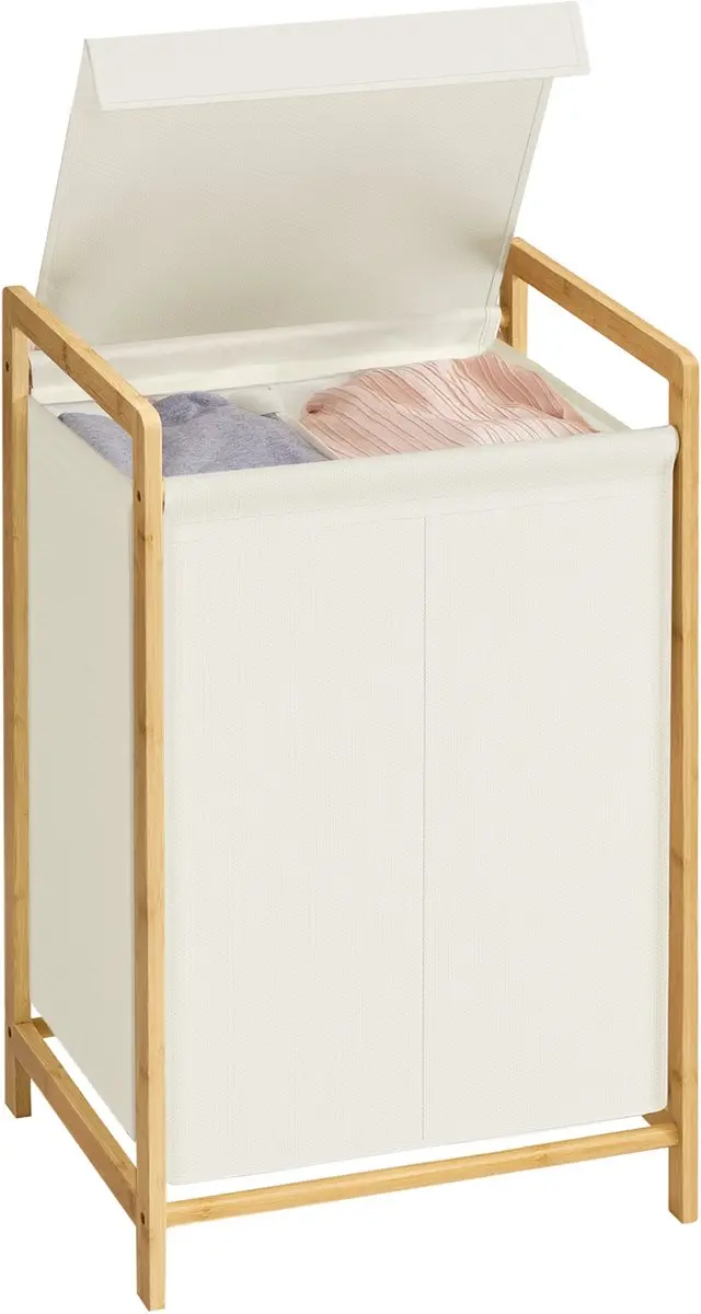 Songmics Wasmand RLH102WD01 - 100L - 2 Vakken - Bamboe