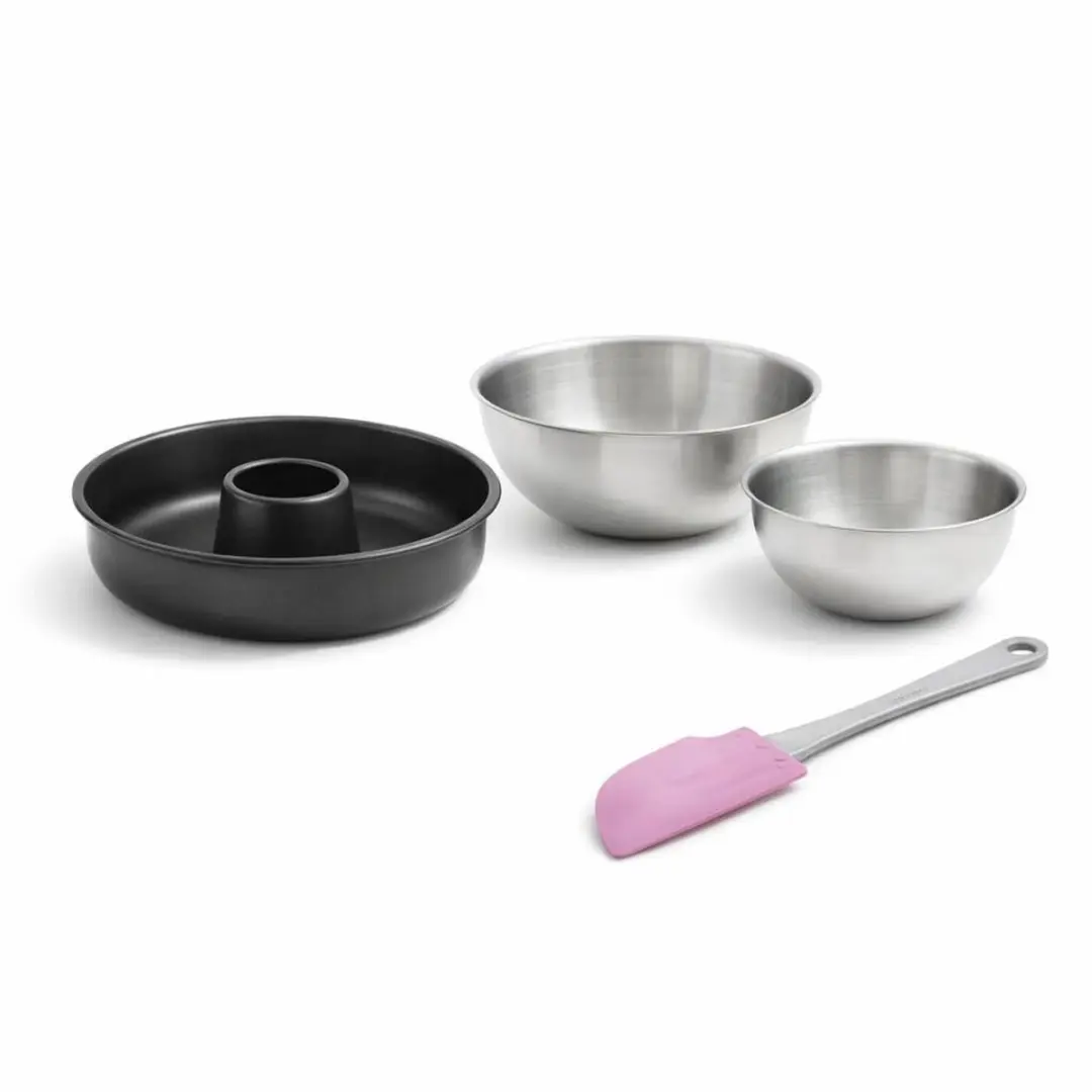 Zenker Savarinvorm 28cm Set - Spatel + 2 Mengkommen RVS - Zwart