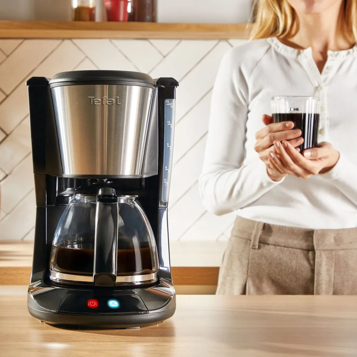 Tefal Subito CM5S1D Filterkoffiezetapparaat 1.25L - 15 Kopjes - Zwart