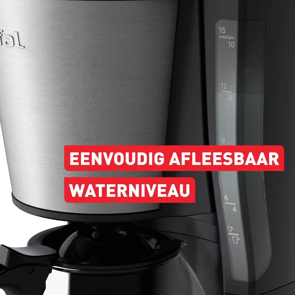 Tefal Subito CM5S1D Filterkoffiezetapparaat 1.25L - 15 Kopjes - Zwart - afbeelding 6 van 6