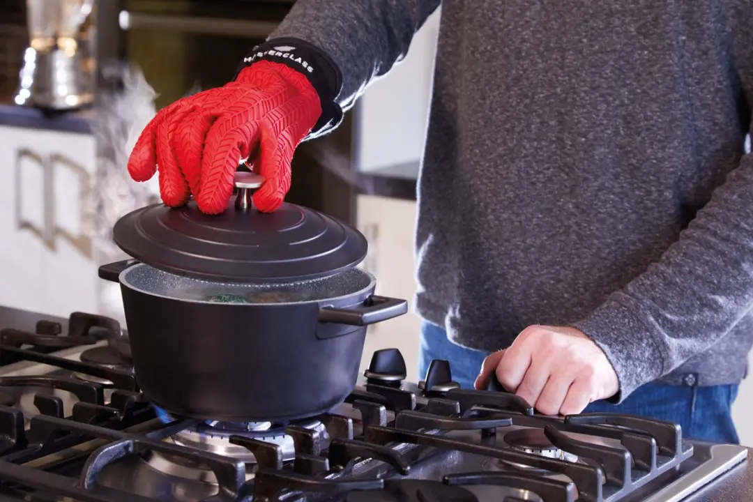 MasterClass Silicone Ovenwant Rood - Fleecevoering - afbeelding 5 van 6
