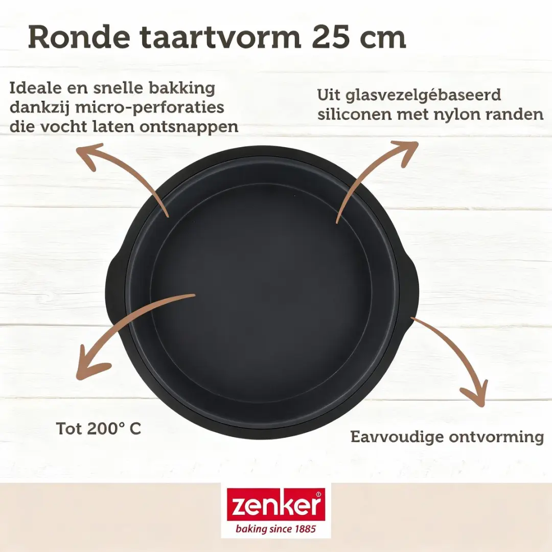 Zenker Siliconen Cakevorm 25cm - Grijs/Zwart