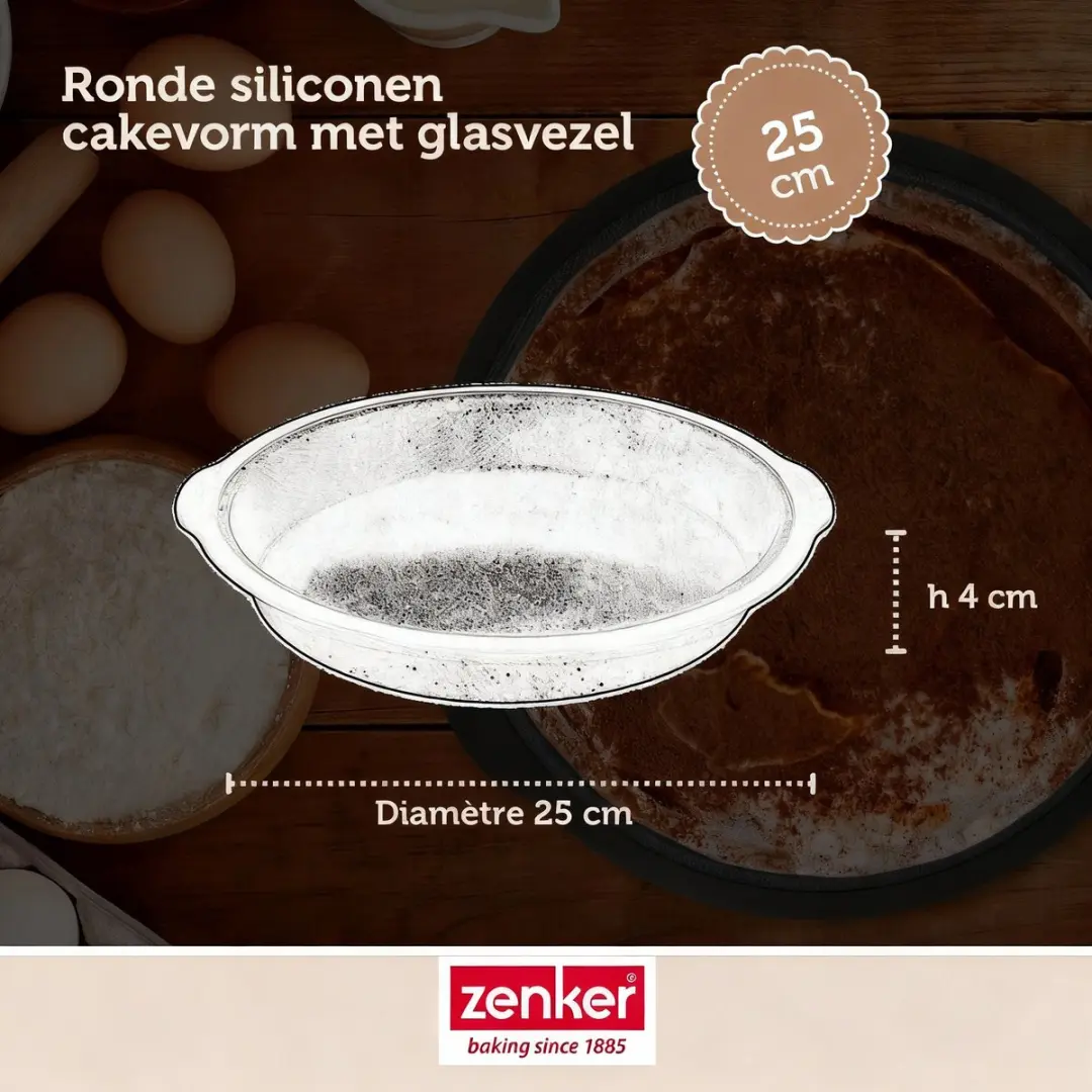 Zenker Siliconen Cakevorm 25cm - Grijs/Zwart