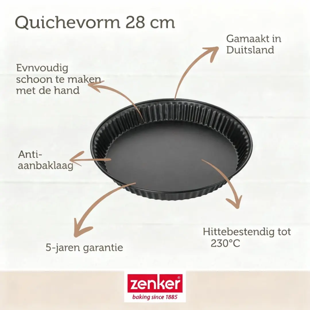 Zenker Bakset met Quichevorm 28cm - Zwart