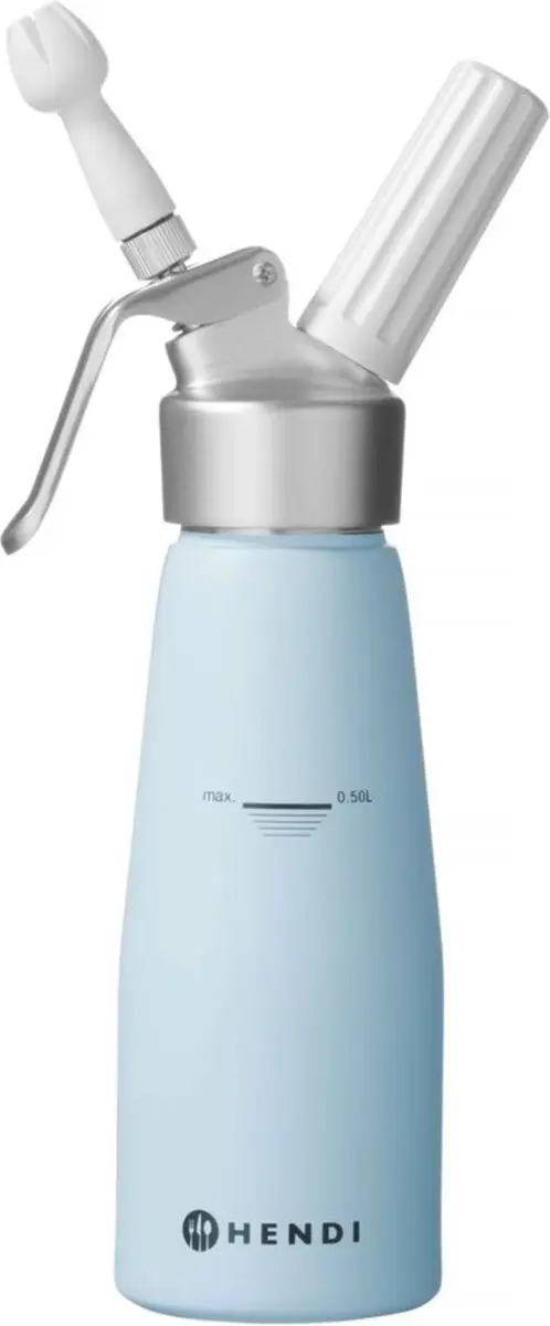 Hendi Slagroomapparaat 0,5L Pastelblauw - inclusief accessoires - afbeelding 6 van 6
