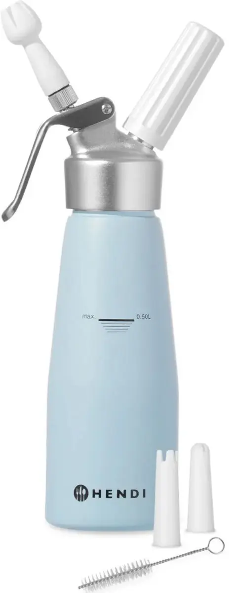 Hendi Slagroomapparaat 0,5L Pastelblauw