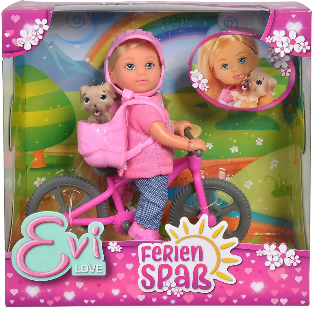ThimToys Evi Love Fietstour met Hond - Meerkleurig - 3 Stuks