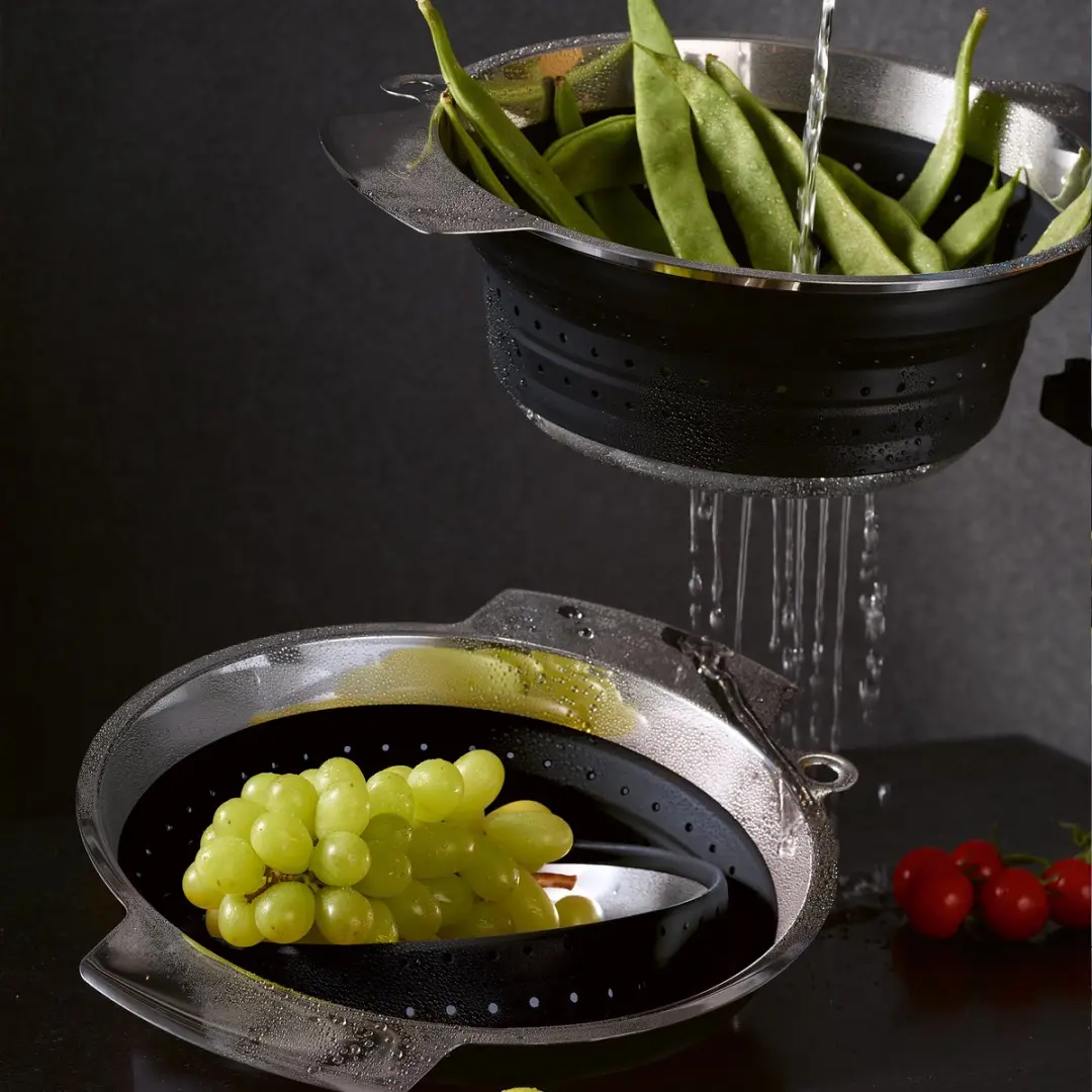 Rösle Opvouwbaar Vergiet 24cm - Zwart