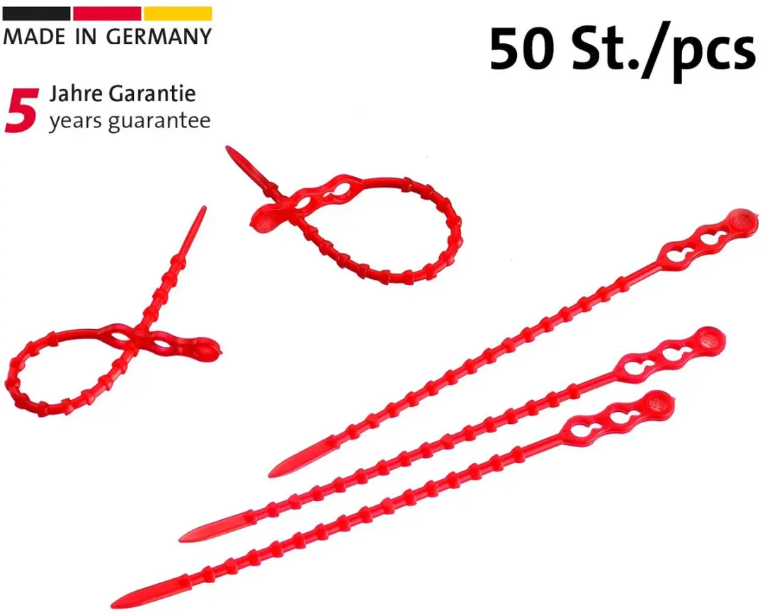 Westmark Universele Kabelbinders 12cm - 50 Stuks - Rood