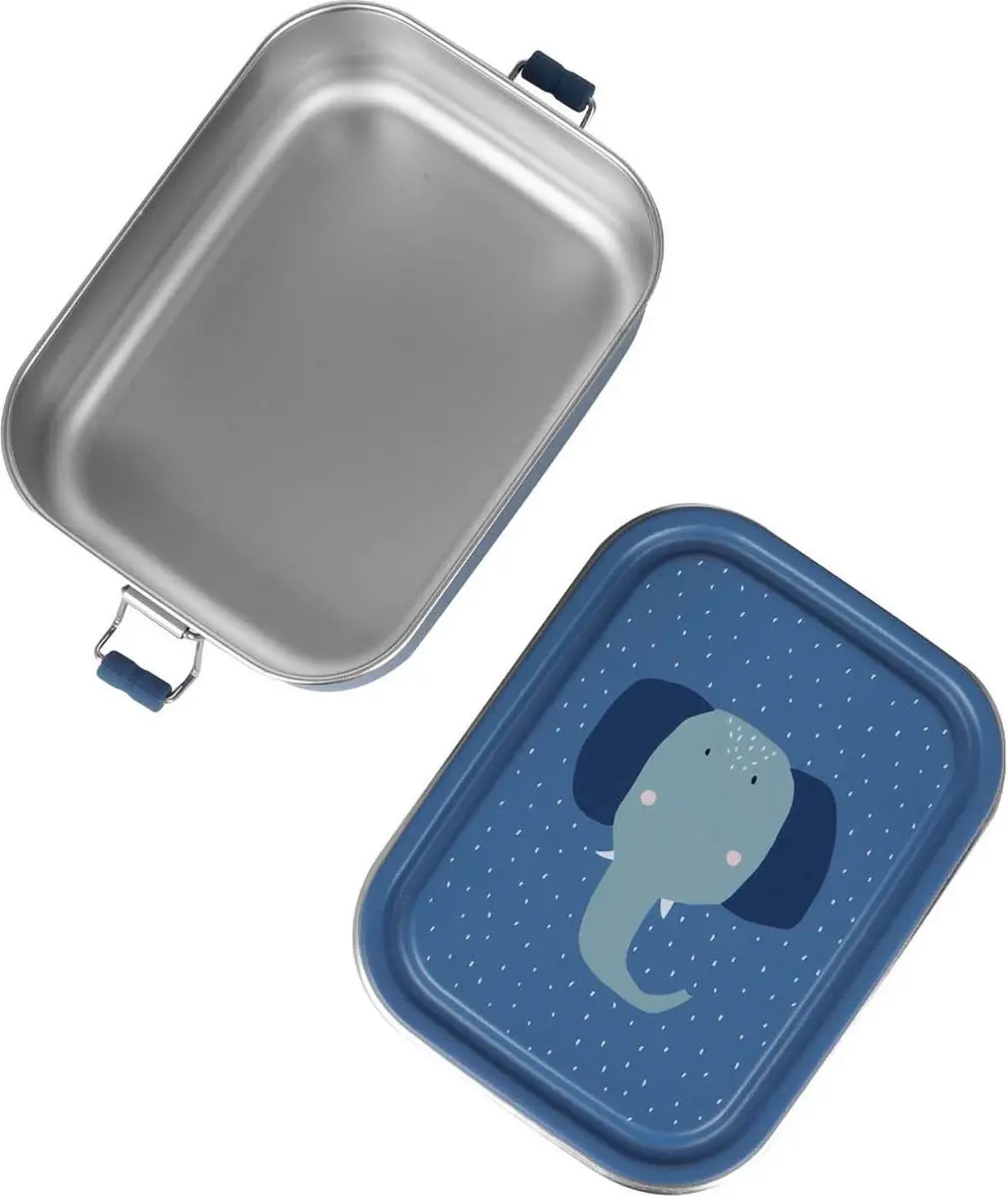 Trixie RVS Broodtrommel Mrs. Elephant 800ml - 3-delig - Multi Color