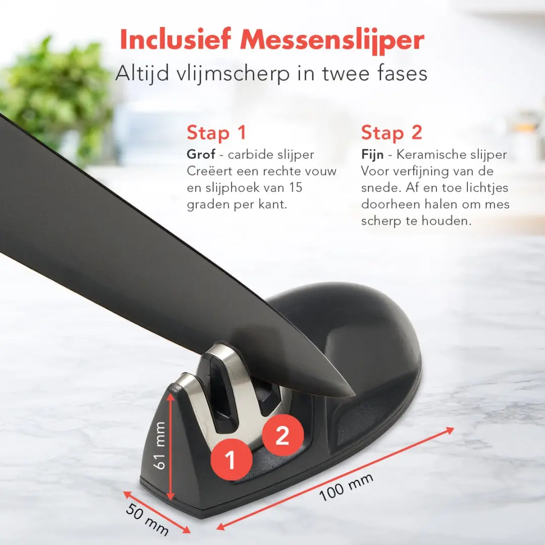 KitchenBrothers Messenset 14-delig - Zwart