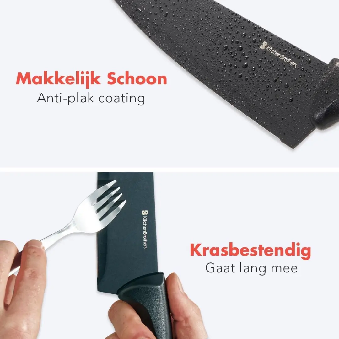 KitchenBrothers Messenset 14-delig - Zwart