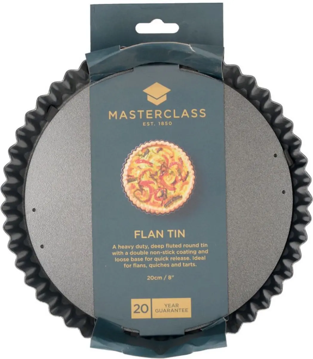Masterclass Taartvorm 20cm - Geribbelde randen - Antiaanbaklaag - Grijs