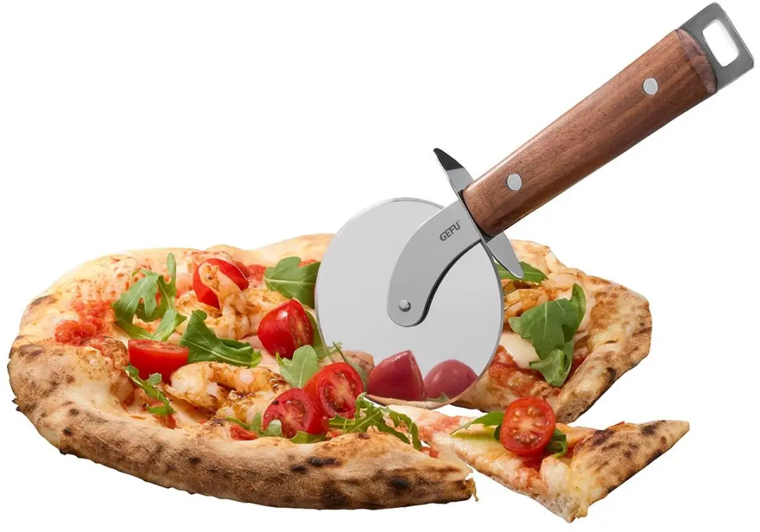 GEFU Madero Pizzasnijder - RVS/Walnoot
