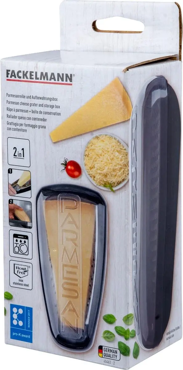 Fackelmann Parmezaanrasp 19cm - Zwart - MPN 45463 - afbeelding 6 van 6