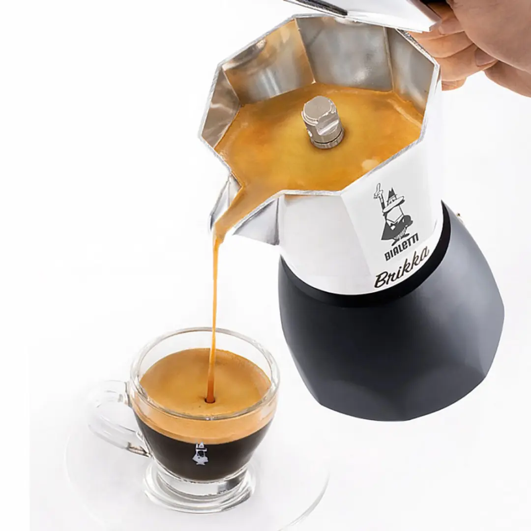 Bialetti Brikka Revolution 4 Kops Mokapot - 170ml - Zwart/Zilver