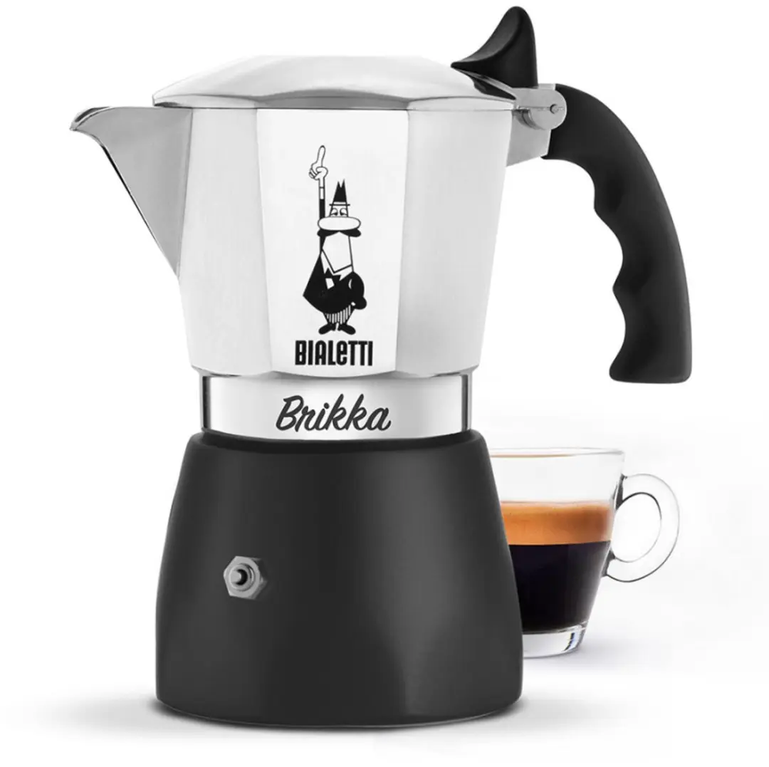 Bialetti Brikka Revolution 4 Kops Mokapot - 170ml - Zwart/Zilver - afbeelding 6 van 6