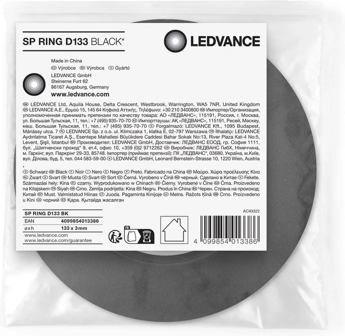 LEDVANCE Spot Ring 133mm - Zwart - afbeelding 3 van 3
