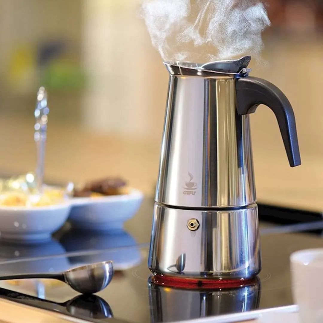 GEFU Emilio Espressomaker 4 Koppen - Zilver/Zwart