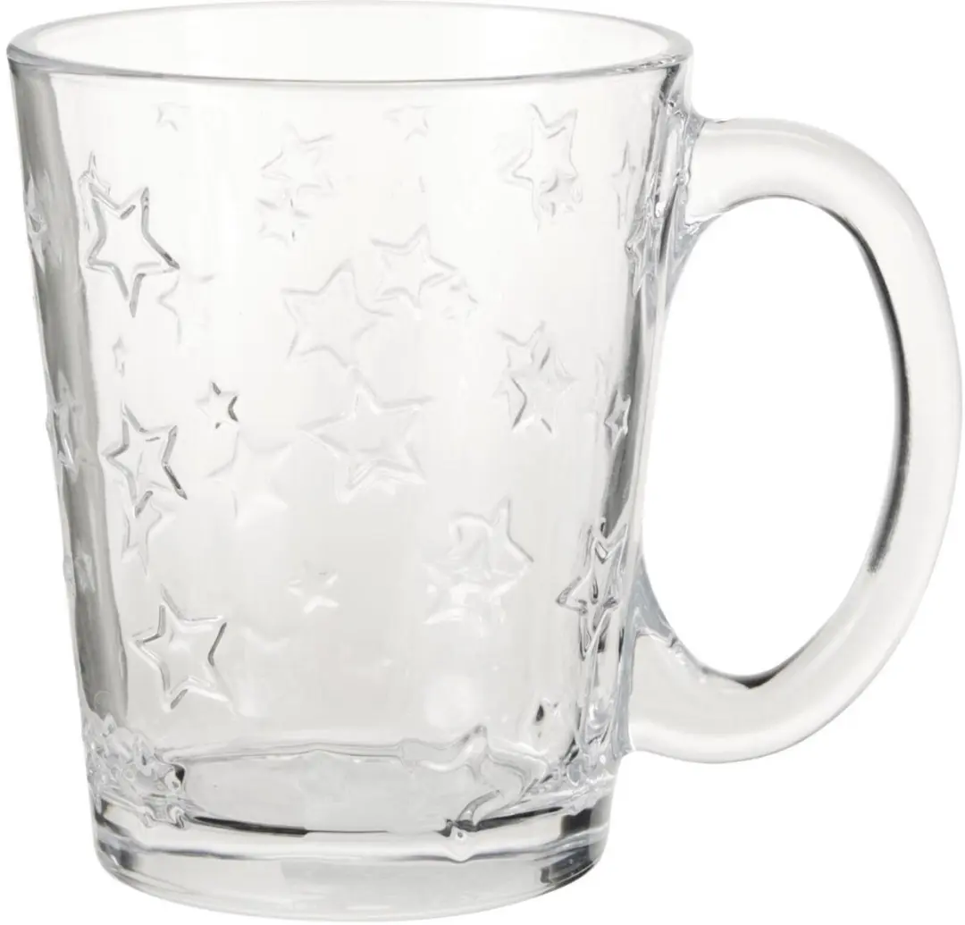 Excellent Houseware Theeglazen Star 8x 300ml - Glas met sterren