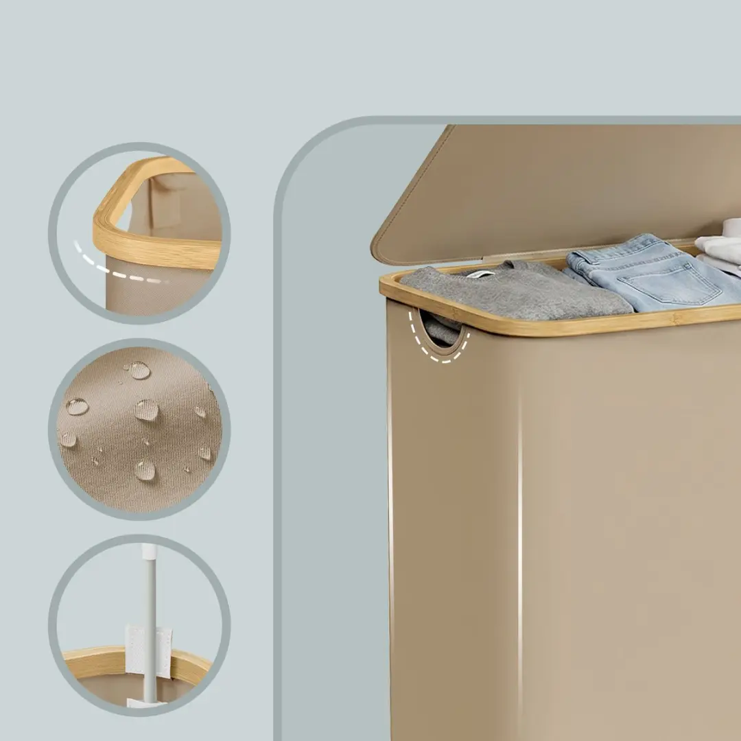 Songmics LCB515N02 Wasmand 150L - 4 Vakken - Opvouwbaar - afbeelding 6 van 6