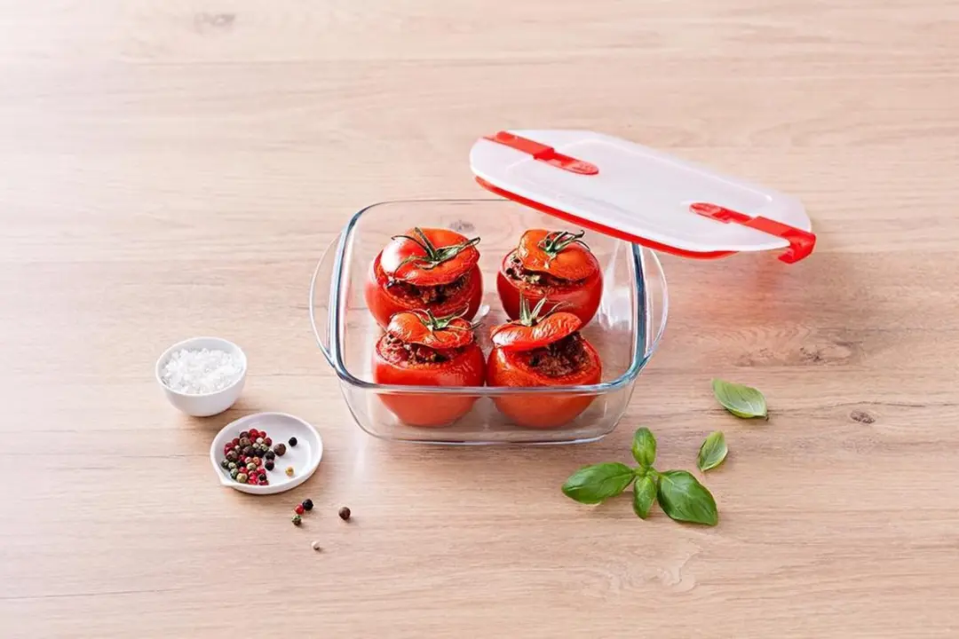 PYREX Cook & Heat Vierkante Schaal 1,1L - Set van 3
