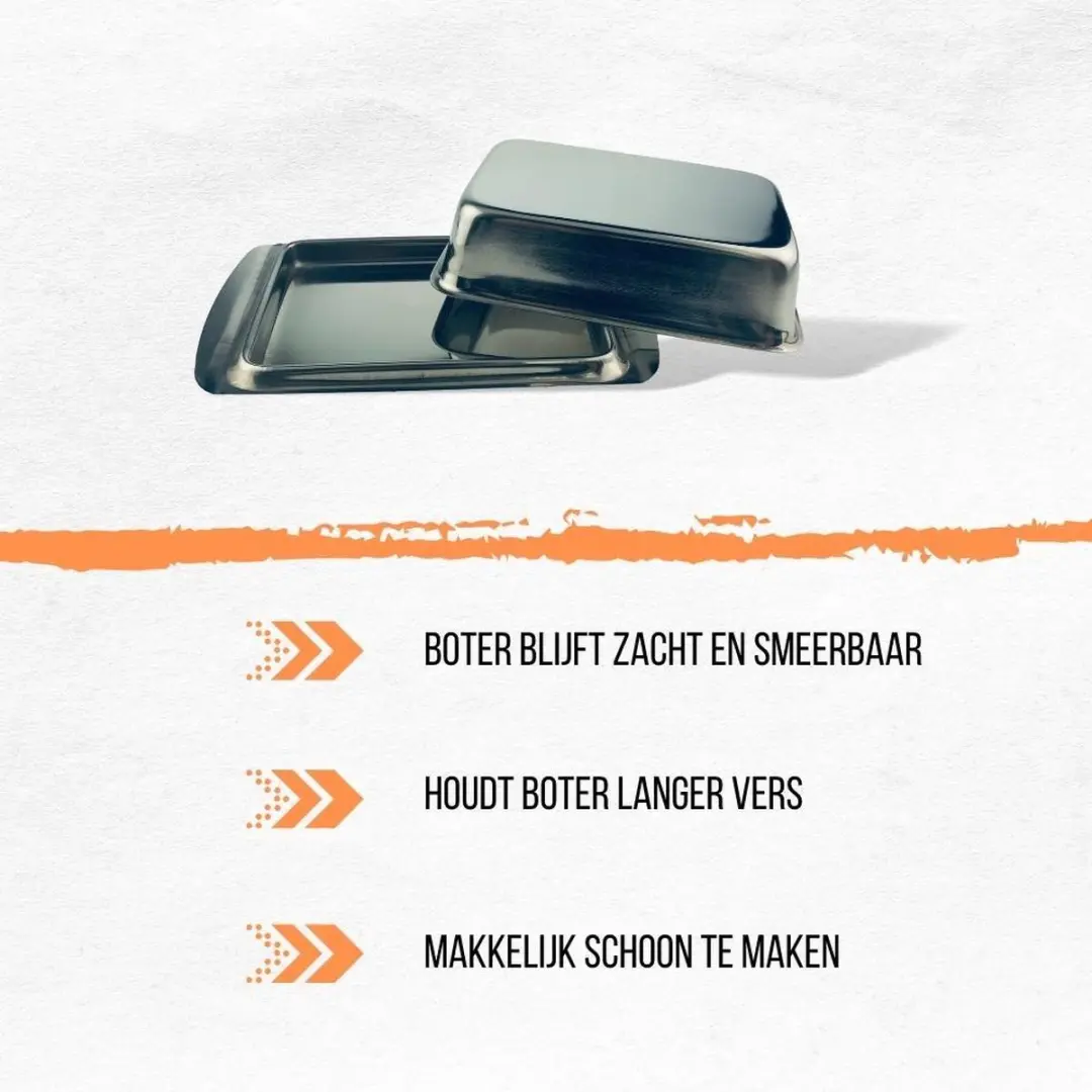 Excellent Houseware Botervloot RVS 1L - Zilver