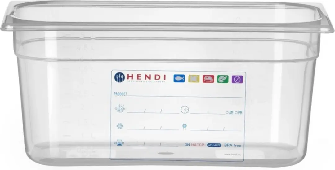 HENDI Gastronorm Bak 5,7L Transparant