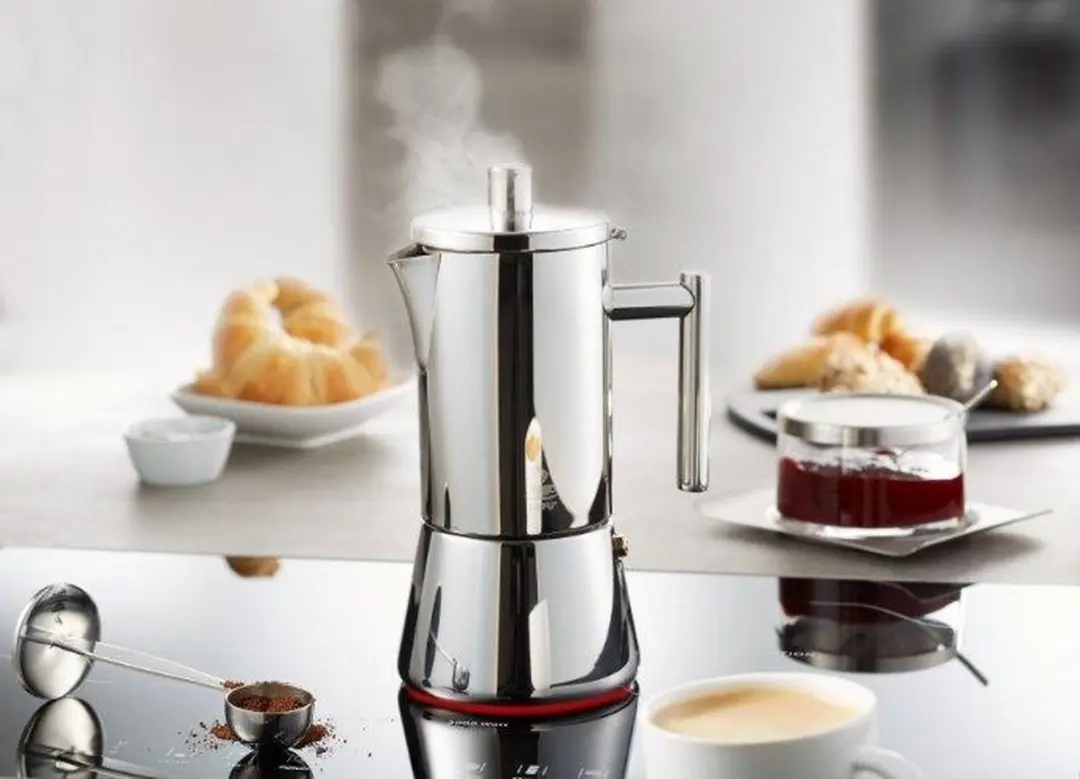 GEFU Espressopot Nando 6 Koppen - Zilver - Inductie