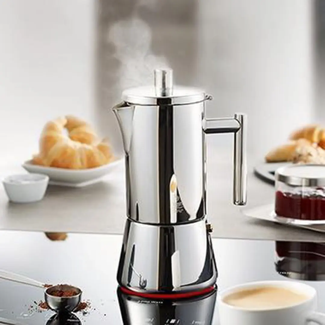GEFU Espressopot Nando 6 Koppen - Zilver - Inductie