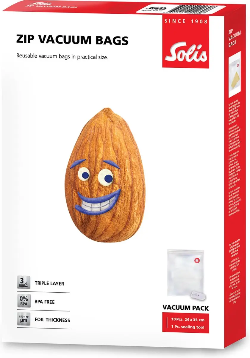 Solis Ziplock Vacuümzakken 26x35cm - 10 Stuks