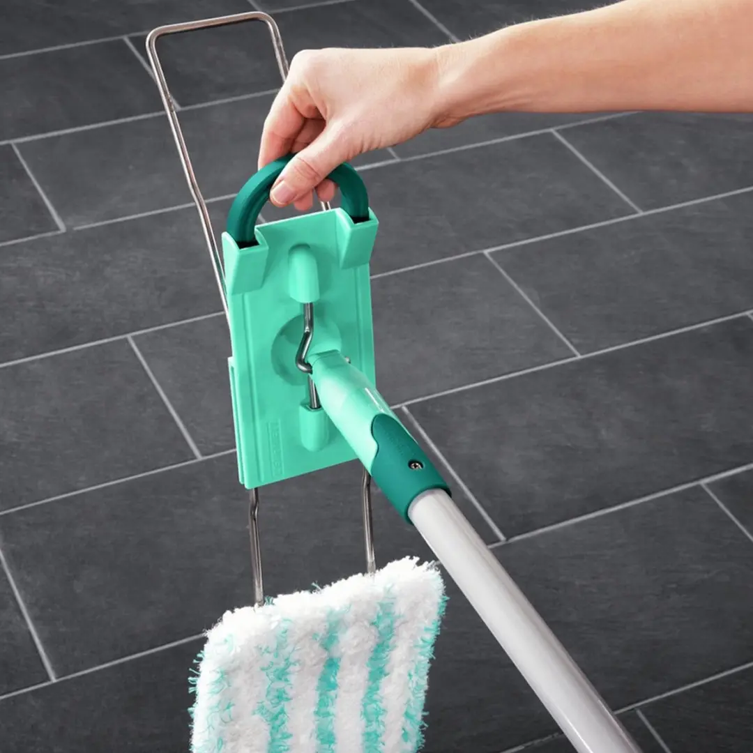 Leifheit Profi Micro Duo Vloerwisser 42cm - Telescoopsteel 80-140cm - Turquoise/Grijs