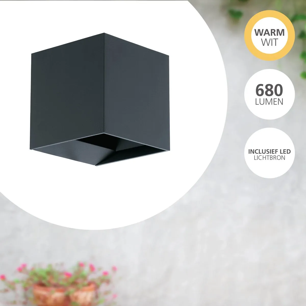 Eglo Calpino Wandlamp LED 2x - 3000K - Antraciet