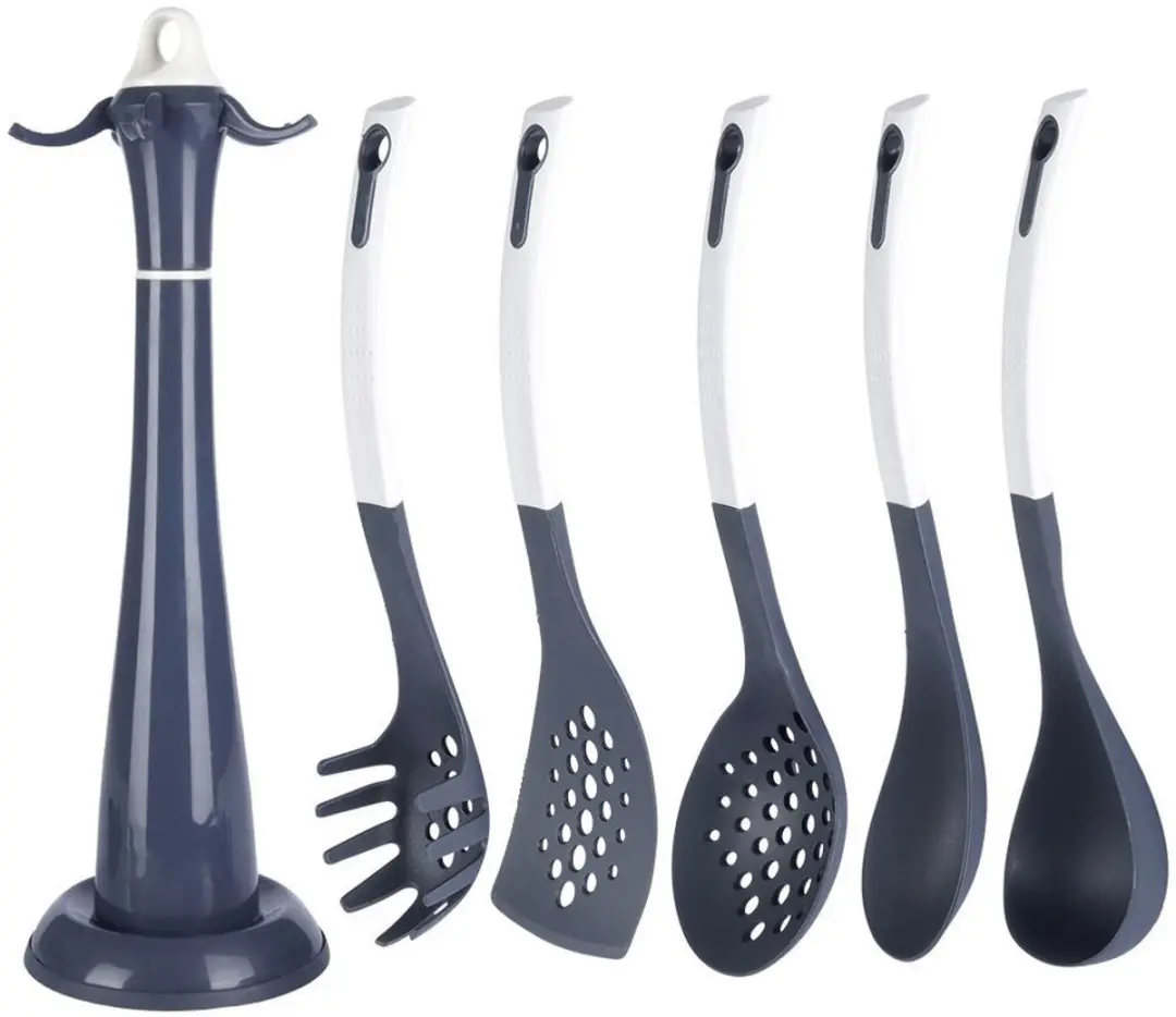 Excellent Houseware Keukenset 5-delig - Nylon - Wit/Grafiet - afbeelding 3 van 6