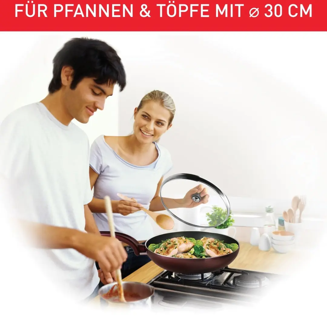 Tefal Glazen Deksel 30cm - Hittebestendig
