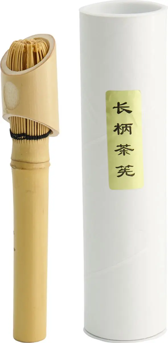 Tokyo Design Studio Matcha Klopper Bamboe Cadeauset 3,5x15cm - Beige/Wit