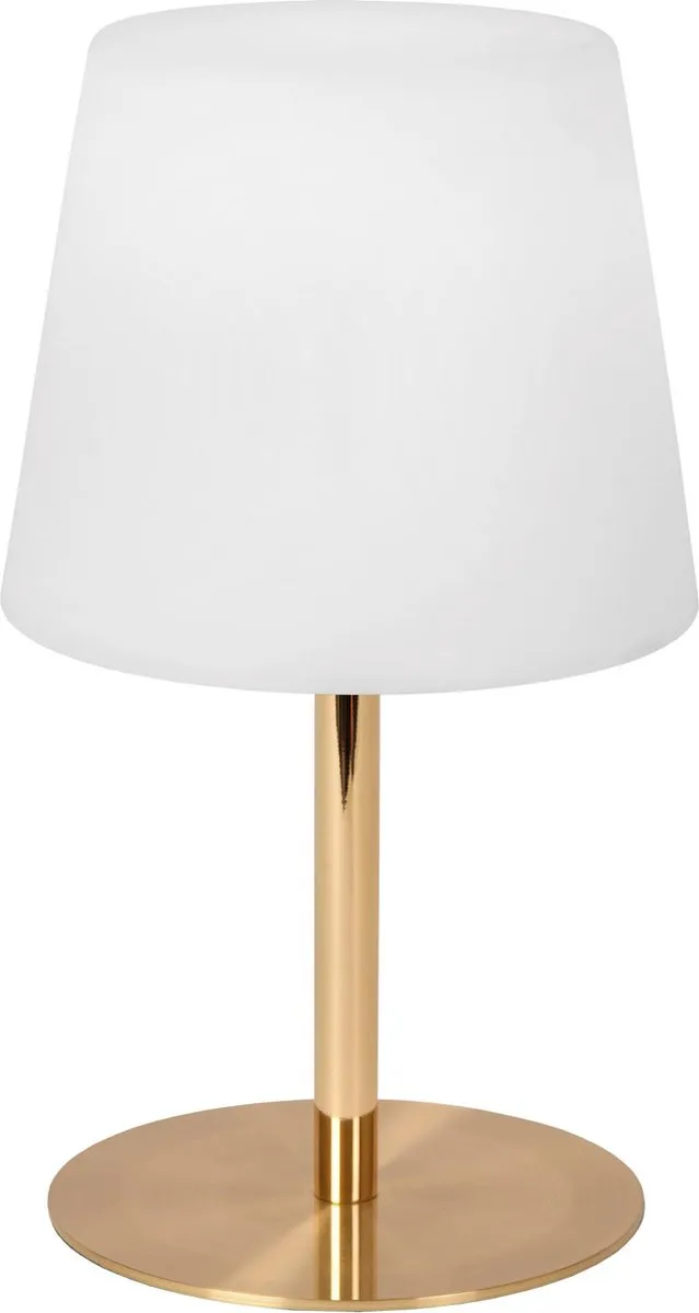 Lucide TYON Oplaadbare Tafellamp - Ø15cm LED 2W 2700K - Mat Goud/Messing