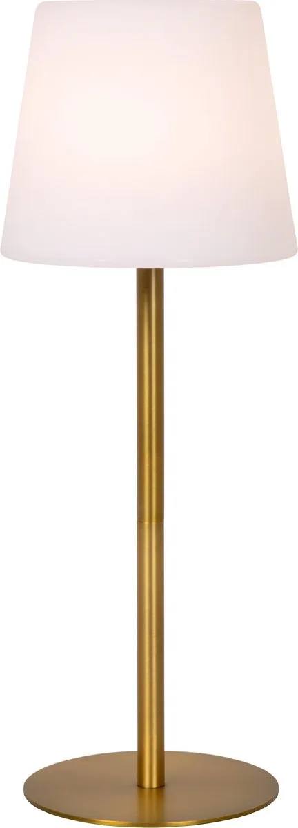Lucide TYON Oplaadbare Tafellamp - Ø15cm LED 2W 2700K - Mat Goud/Messing